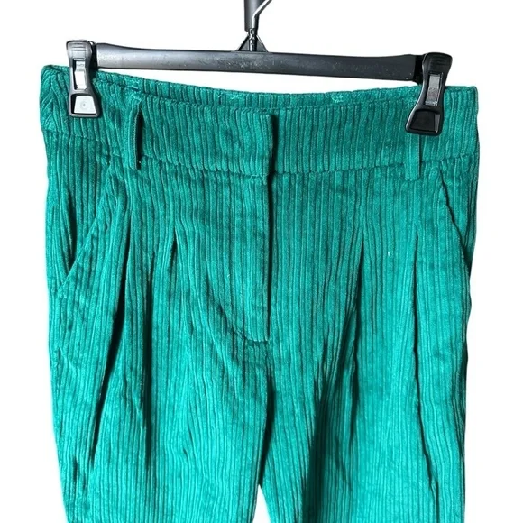 Like New Farm Rio Emerald Corduroy Pants Trousers Ribbed Oversized Wide Leg XS - Picture 3 of 7